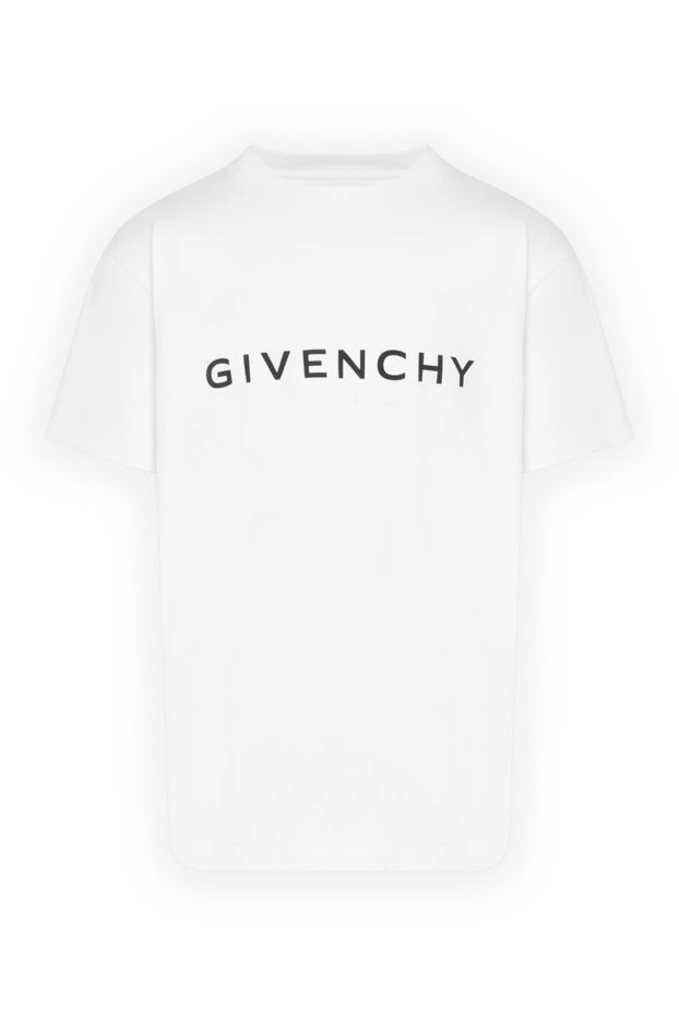 Givenchy мужская белая футболка с большим логотипом 180690 - фото 1