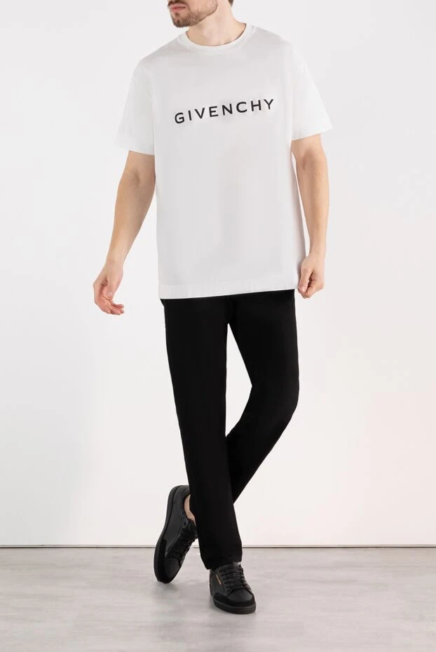 Givenchy мужская белая футболка с большим логотипом 180690 - фото 2