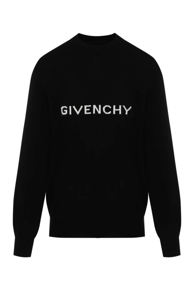 Givenchy джемпер чоловічий чорний вовняний з логотипом 180698 - фото 1