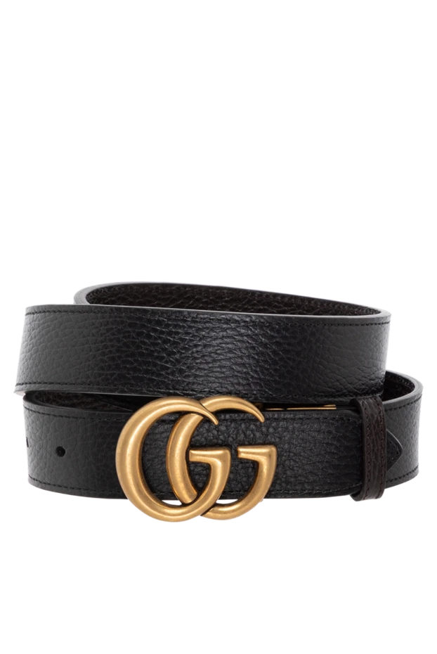 Gucci leather men's belt with black logo. 180702 - photo 1