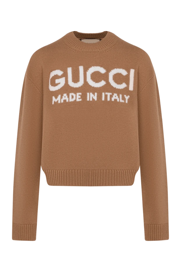 Gucci brown woolen women's jumper with logo. 180712 - photo 1