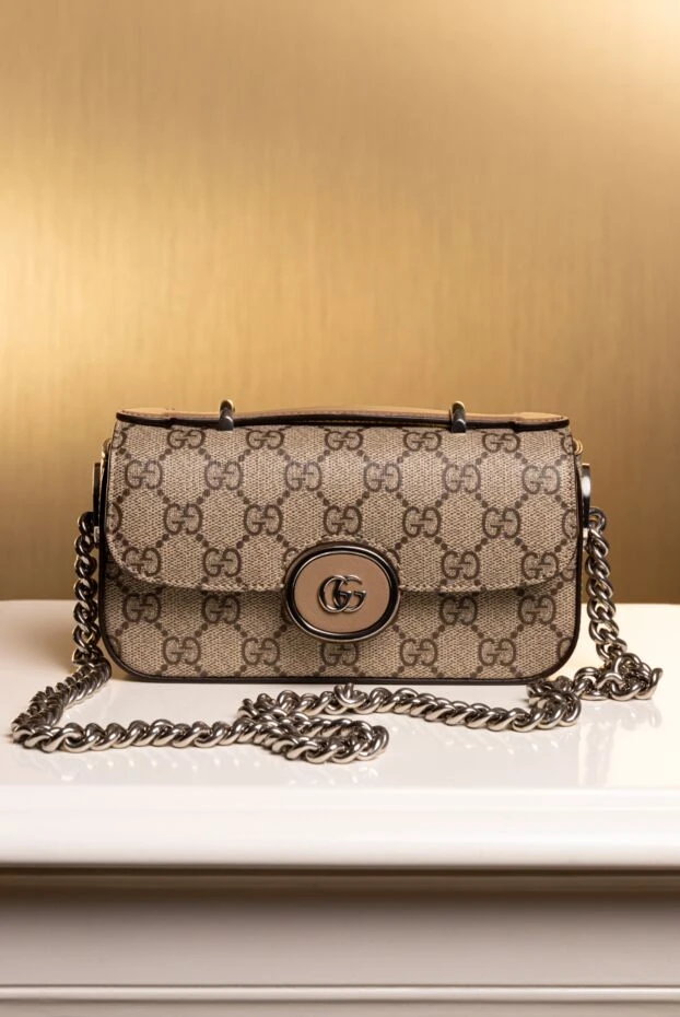 Gucci bag on a chain made of beige textile 180741 - photo 3