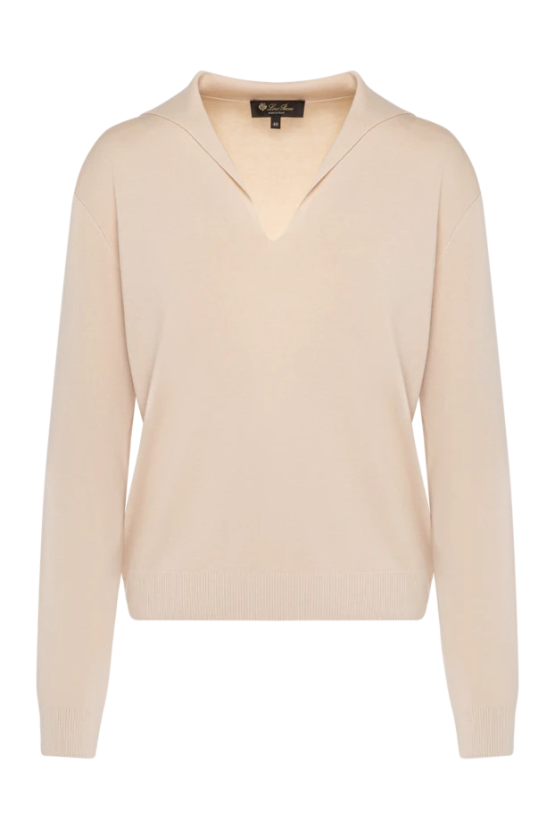 Loro Piana women's beige jumper with a v-neck 180748 - photo 1