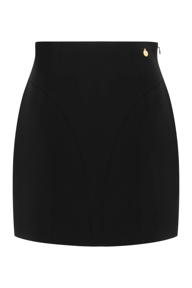 Black viscose mini skirt