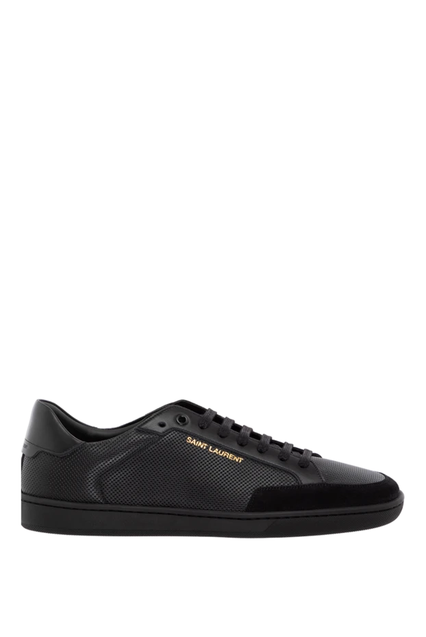 Men's leather snickers made of perforated leather black