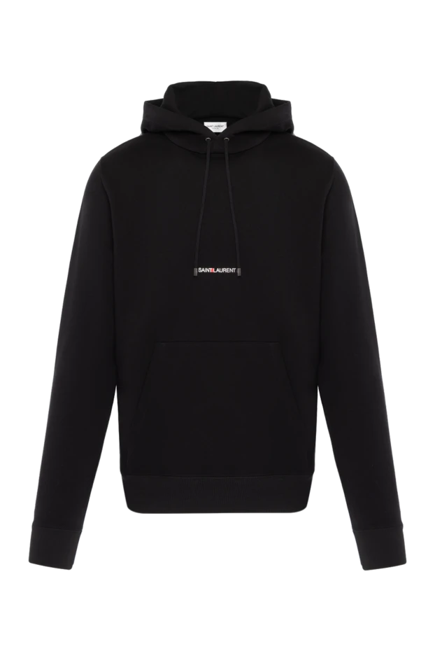 Saint Laurent men's black hoodie with cotton hood 180784 - photo 1