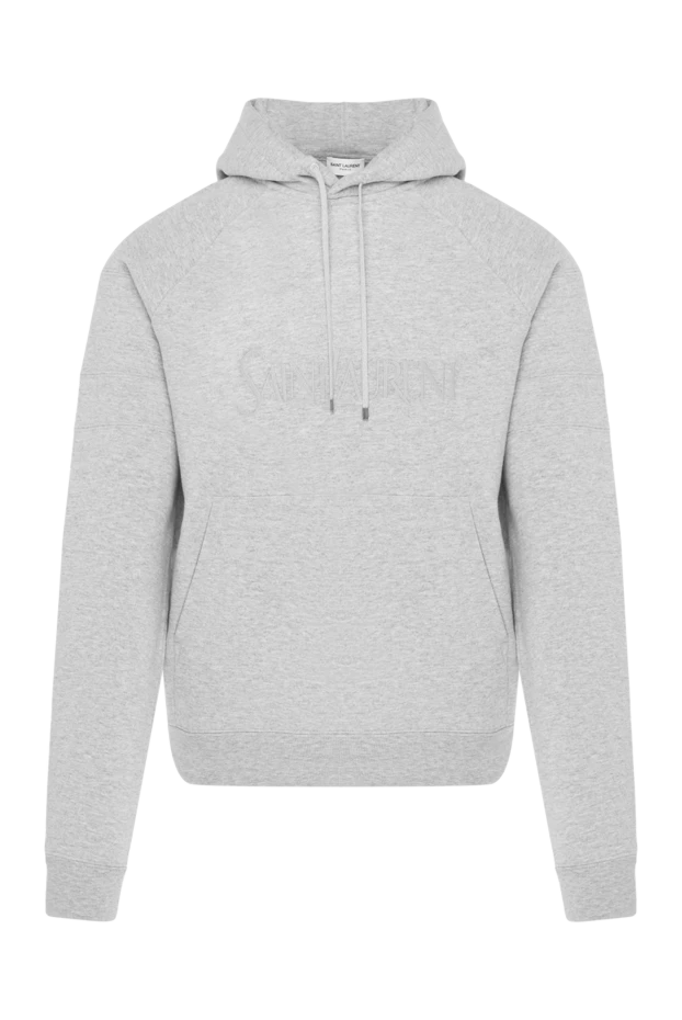 Saint Laurent men's gray melange hoodie with logo 180786 - photo 1