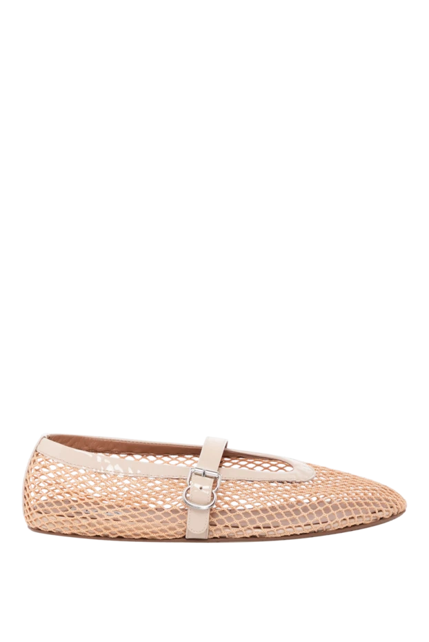 Shoes without heels mesh beige