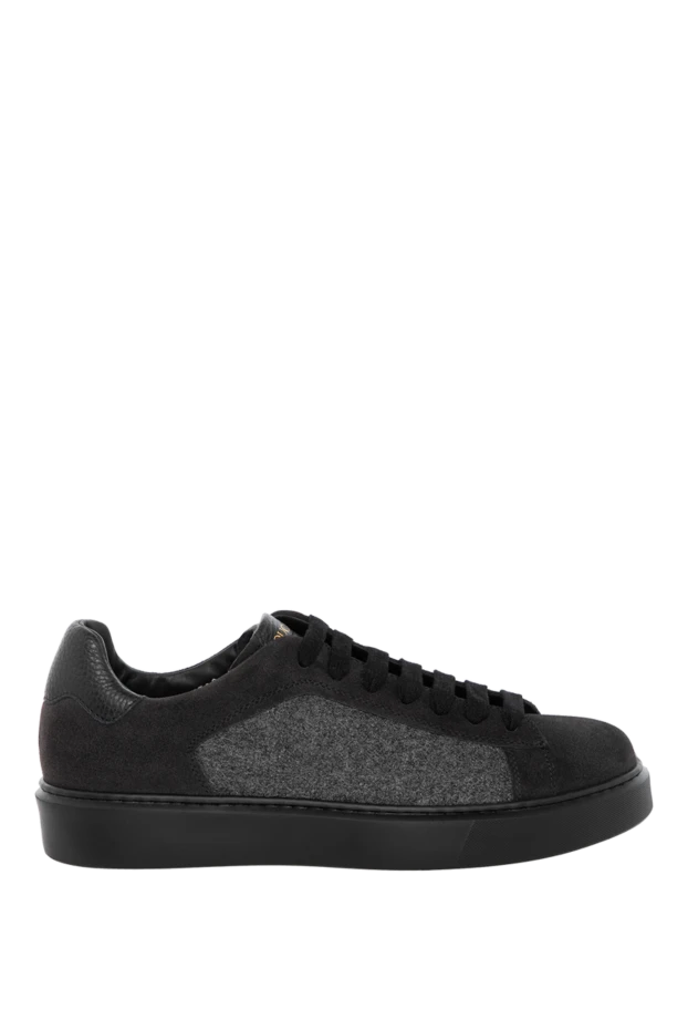 Doucal`s men's gray suede and textile sneakers. 180862 - photo 1