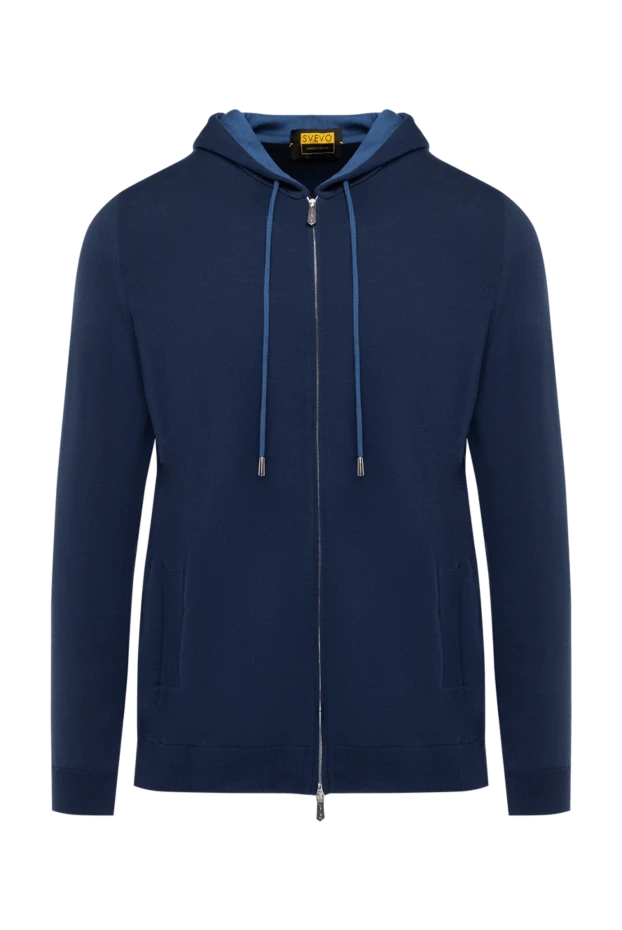 Svevo sports blue sweatshirt for men with a hood 180896 - photo 1