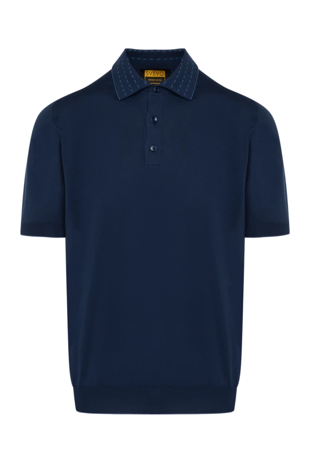 Svevo polo for men blue with a pattern on the collar 180898 - photo 1