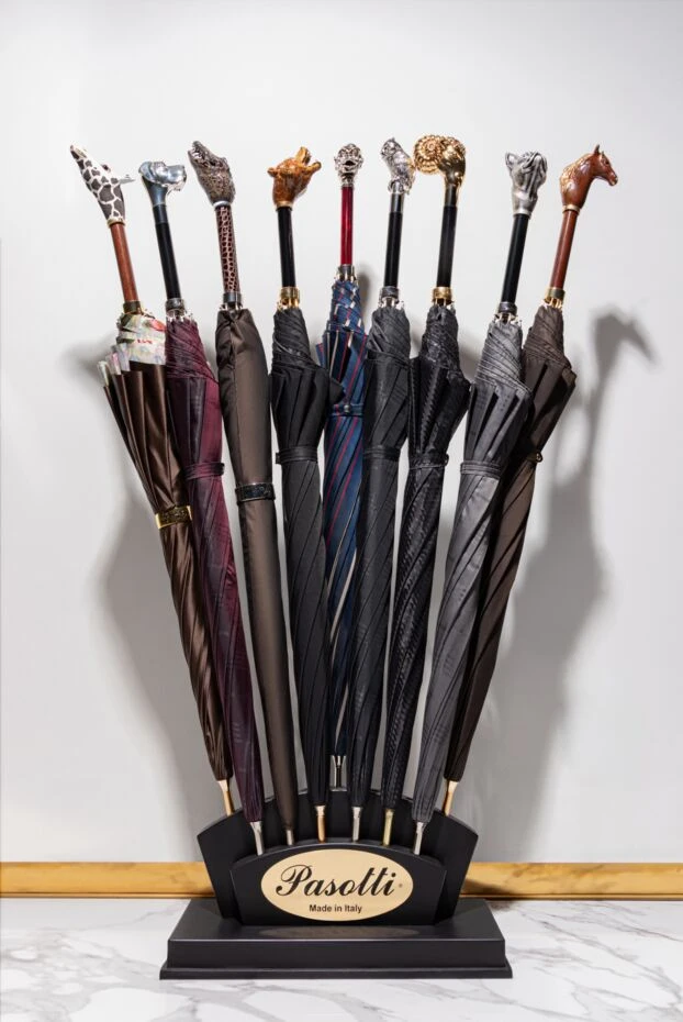 Pasotti парасолька чоловіча check bulldog сіра в клітку 180938 - фото 2