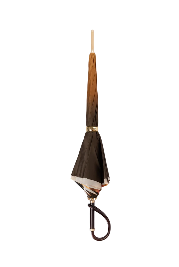 Women's umbrella with roses and brown loop handle