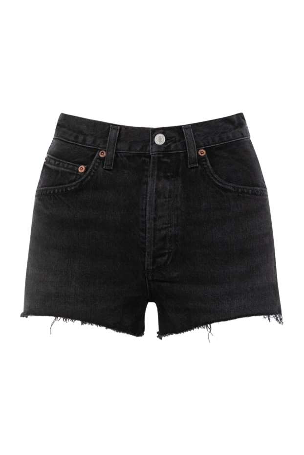 Black denim shorts for women