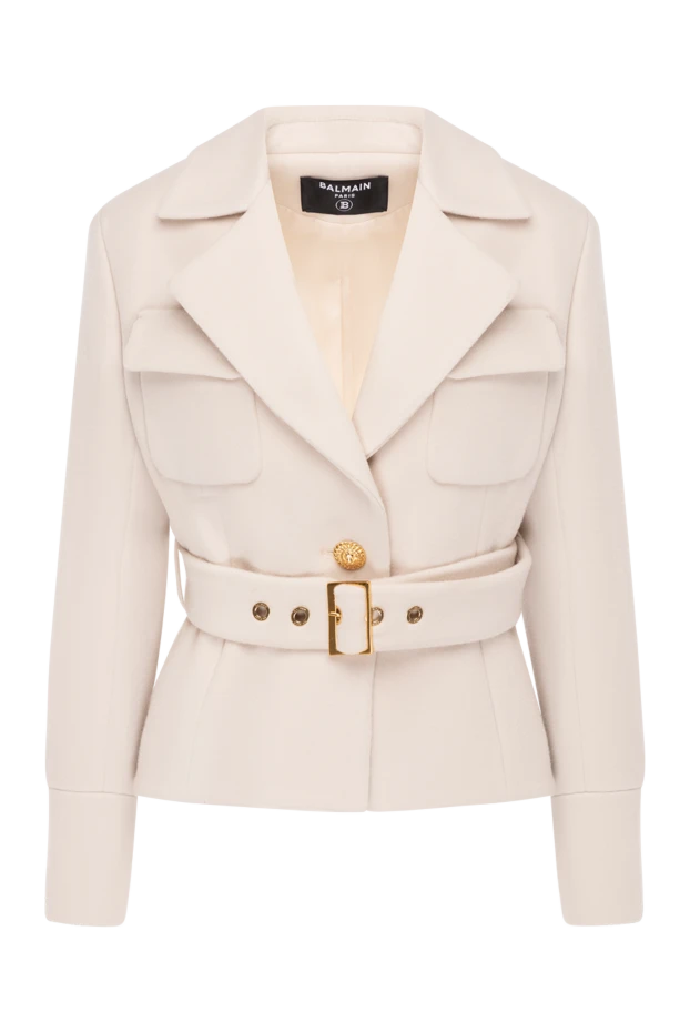 Balmain women's beige jacket made of wool and cashmere 181132 - photo 1