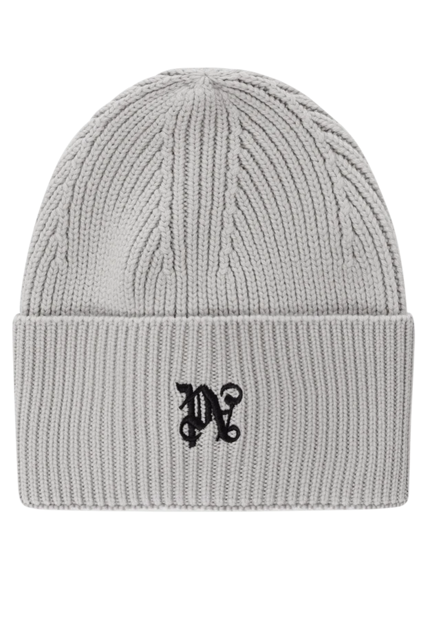 Palm Angels gray women's woolen hat with logo 181142 - photo 1