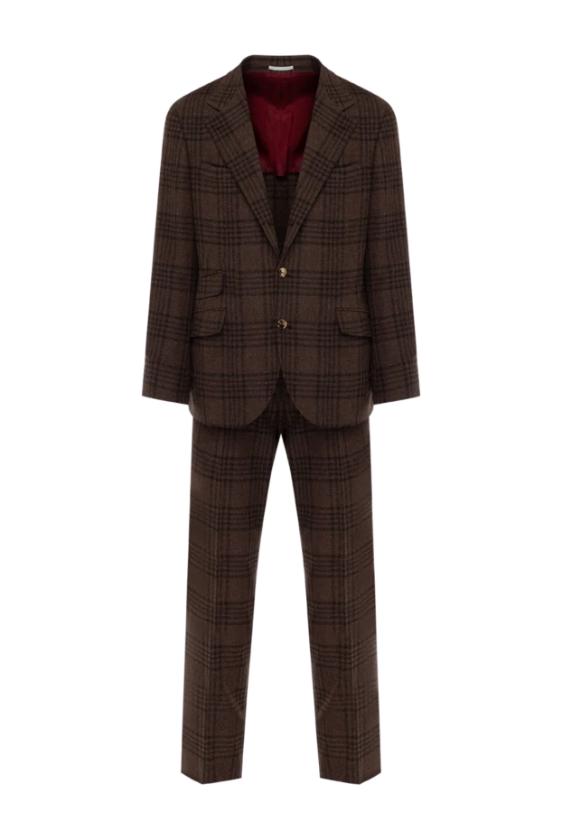 Brunello Cucinelli костюм чоловічий коричневий у клітку 181149 - фото 1