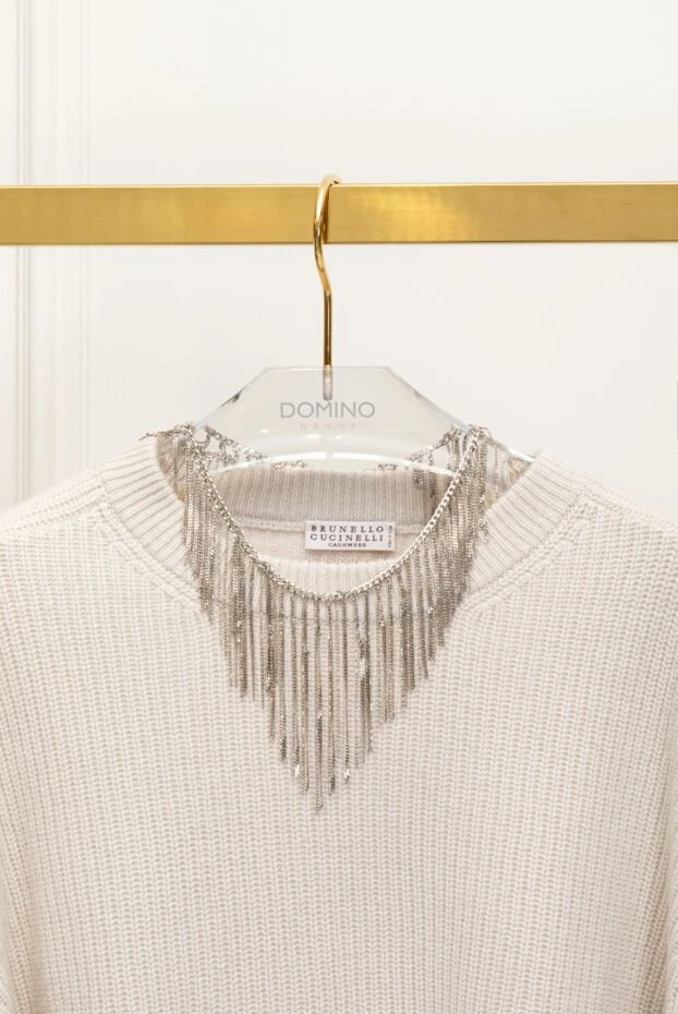 Brunello Cucinelli knitted cashmere jumper white for women 181191 - photo 2