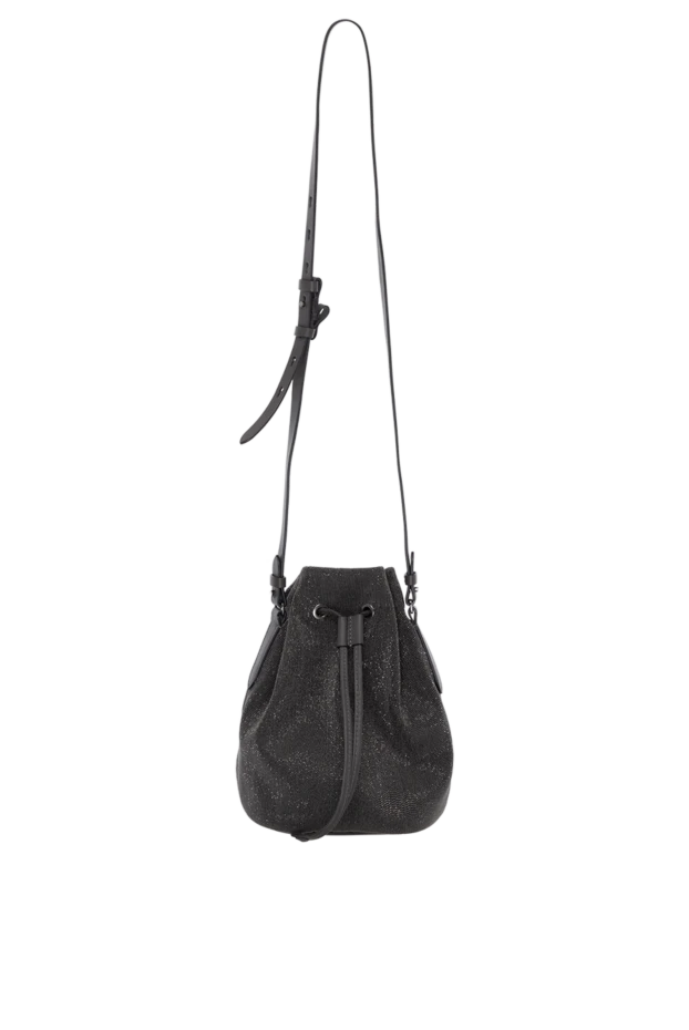 Women's gray bag made of genuine leather