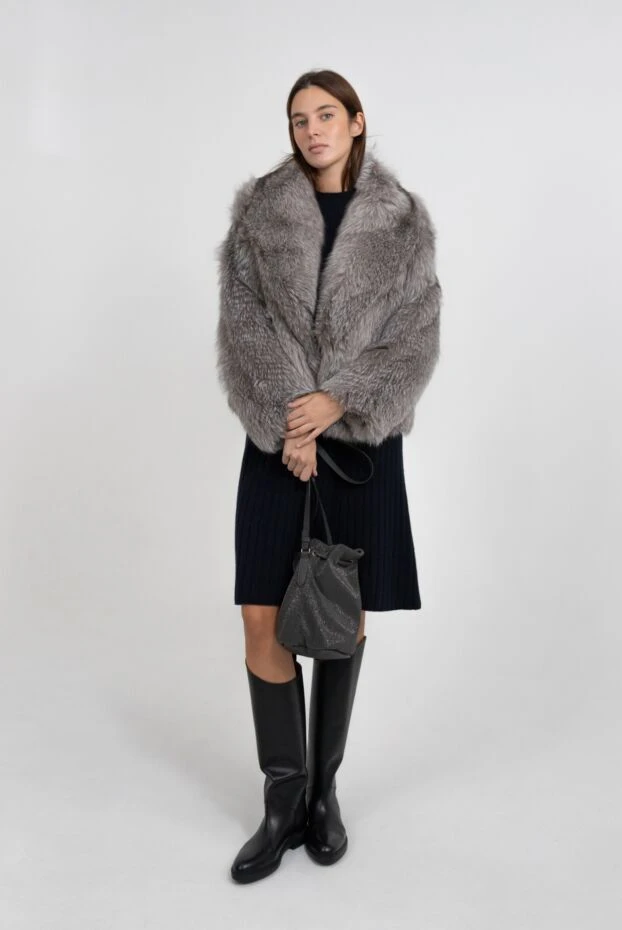 Brunello Cucinelli women's gray bag made of genuine leather 181226 - photo 2