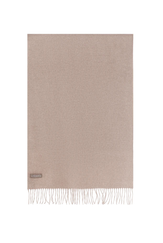 Women's scarf with fringed silk brown - photo 1
