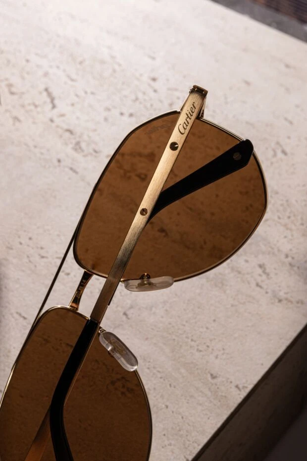 Cartier очки солнцезащитные мужские авиатор из титана 181254 - фото 3