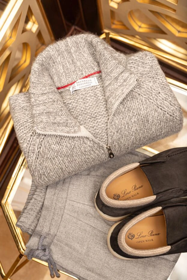 Brunello Cucinelli knitted cardigan men's gray 183856 - photo 2