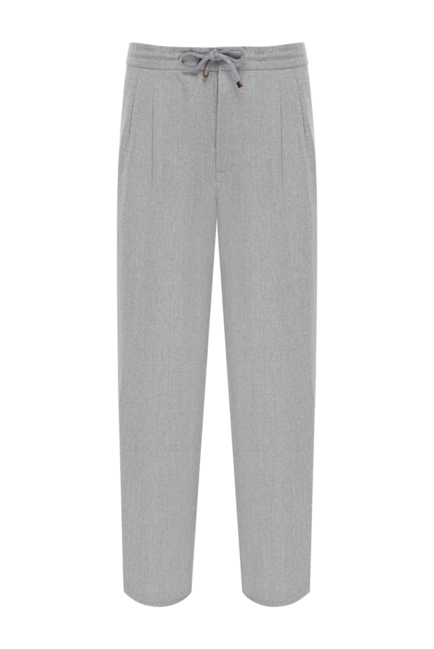 Men's gray trousers with wool tie