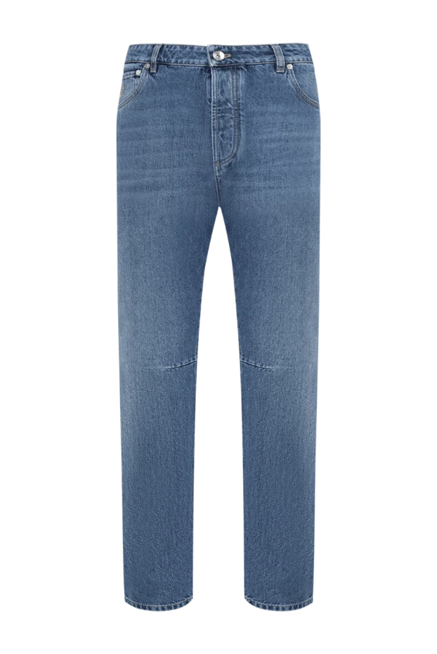 Чоловічі джинси Stonewash зі складками на колінах сині