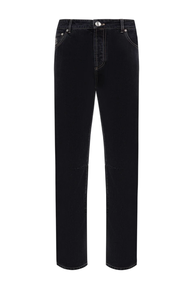 Brunello Cucinelli men's black jeans in cotton with logo 183873 - photo 1