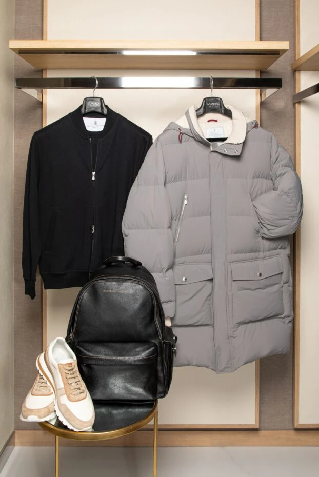 Кроссовки мужские белые из кожи и замши. - фото 2