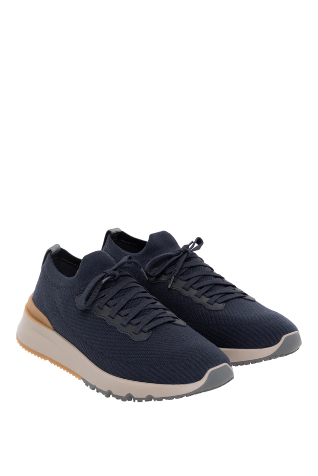 Brunello Cucinelli кроссовки мужские синие из шерсти 183879 - фото 3