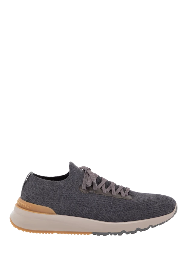 Brunello Cucinelli men's gray wool sneakers 183880 - photo 1