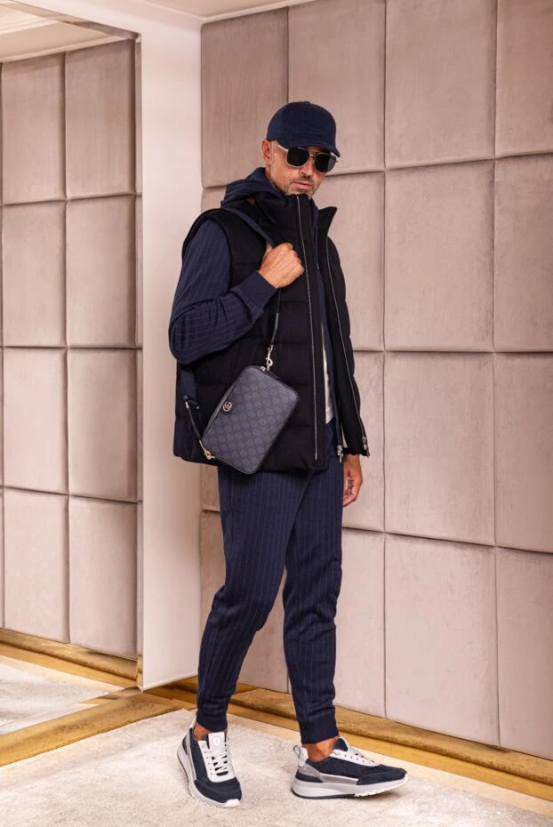 Спортивный костюм мужской синий в тонкую полоску - фото 2