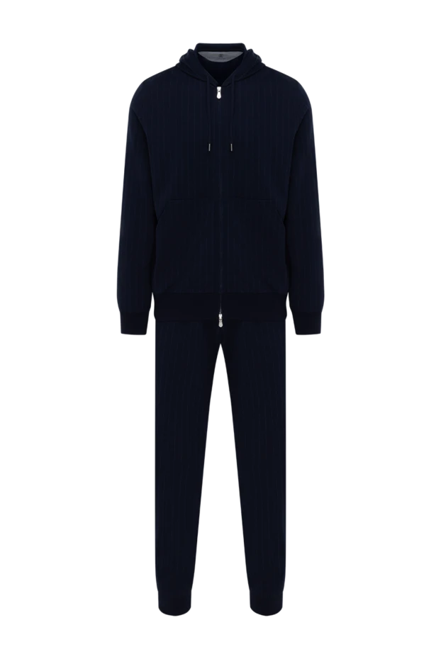 Men's blue striped walking suit with hood - photo 1