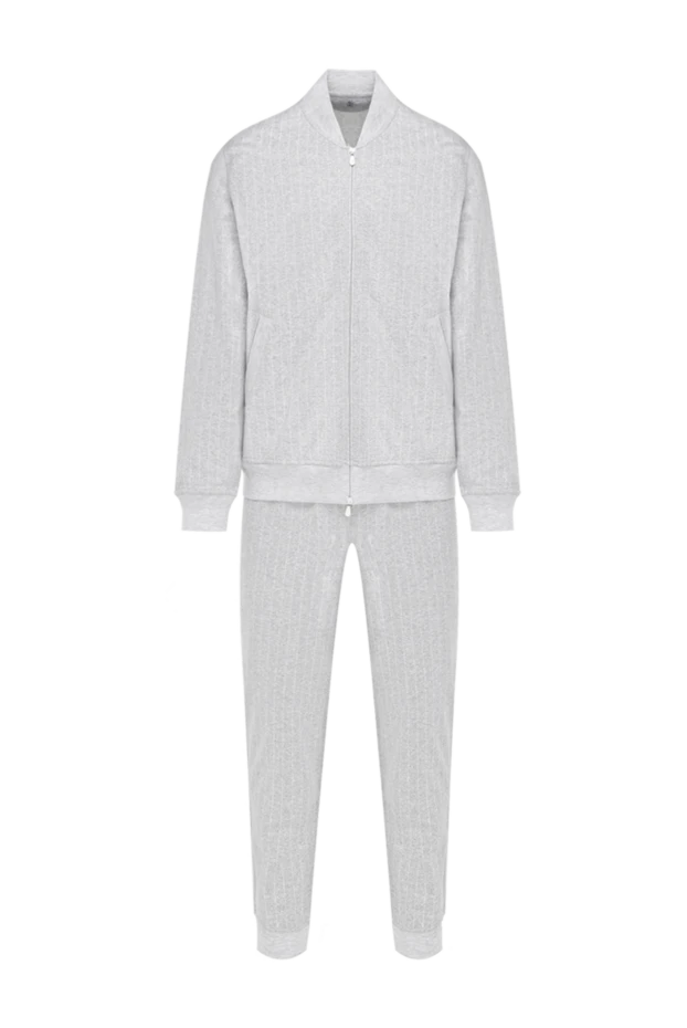Gray men's tracksuit with zipper
