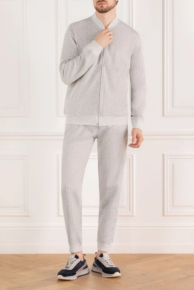 Brunello Cucinelli gray men's tracksuit with zipper 183889 - photo 2