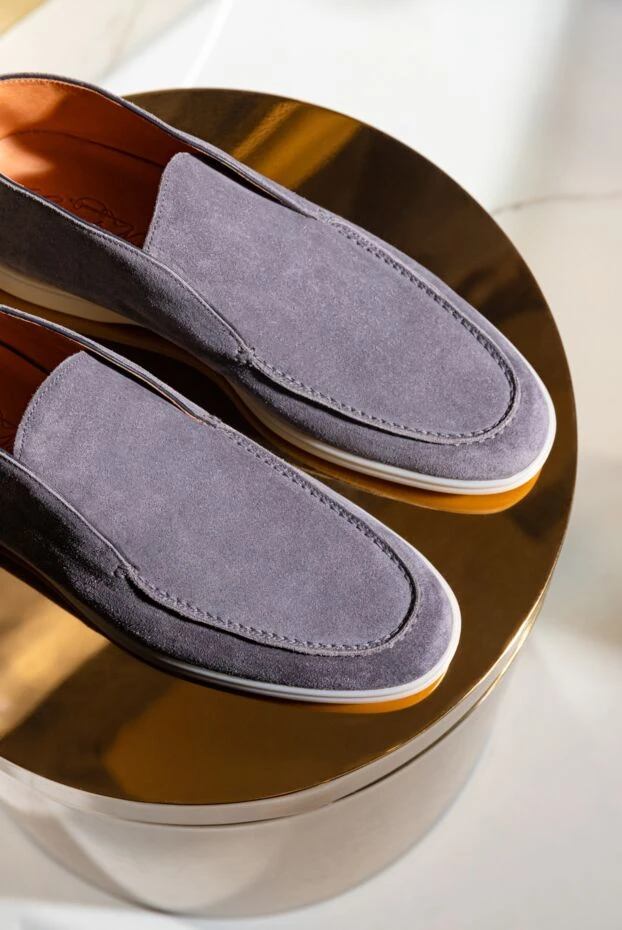 Cesare di Napoli men's gray nubuck loafers 184641 - photo 2