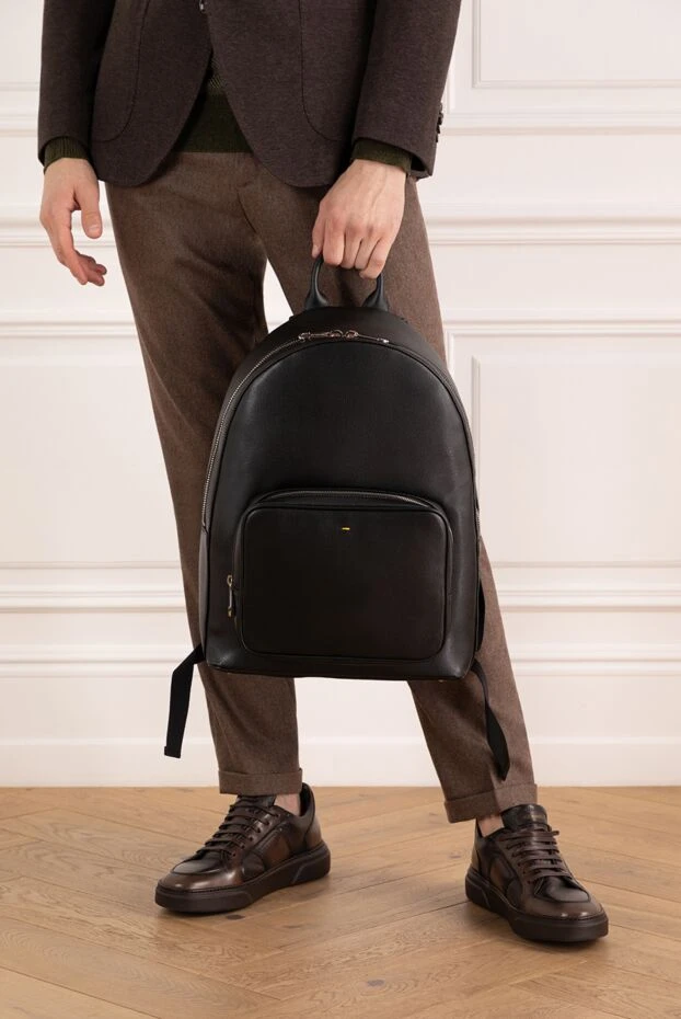 Doucal`s men's black backpack made of genuine leather 184657 - photo 2