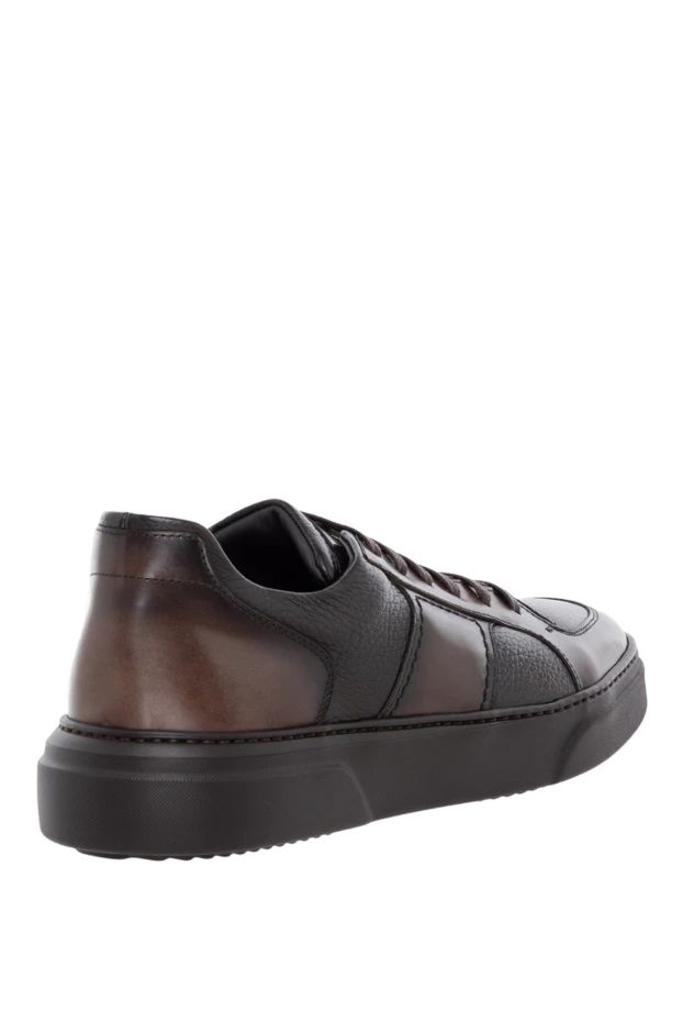 Barrett men's brown leather sneakers with fur 184703 - photo 3