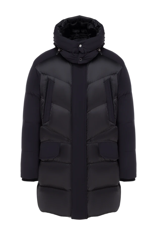 Moorer men's long down jacket albert black with a hood 184720 - photo 1