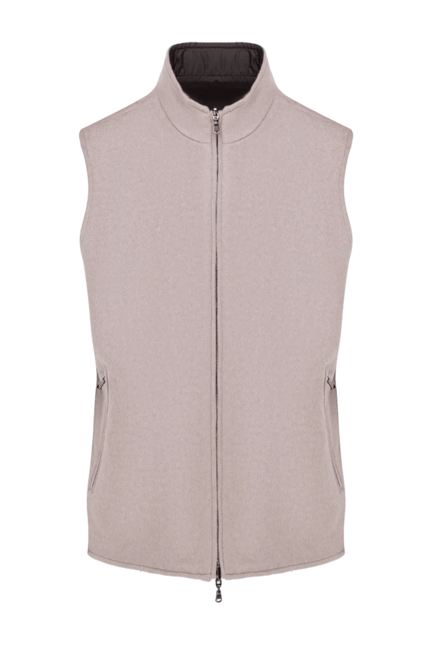 Barba Napoli men's vest with a zipper made of wool and cashmere beige 184727 - photo 1