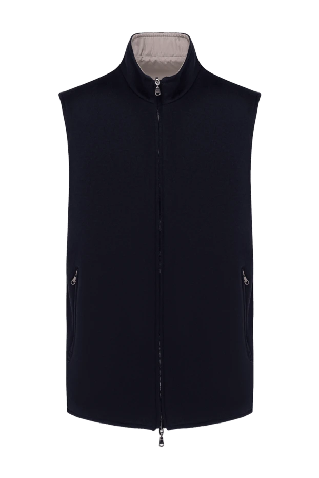 Barba Napoli men's vest with a zipper made of wool and cashmere blue 184728 - photo 1