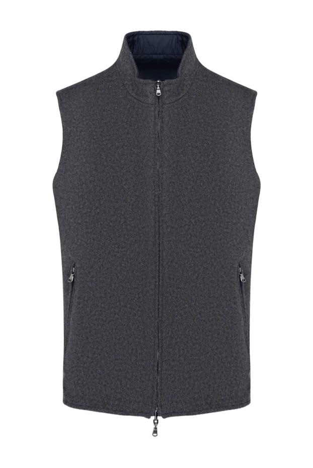 Barba Napoli men's vest with a zipper made of wool and cashmere gray 184730 - photo 1