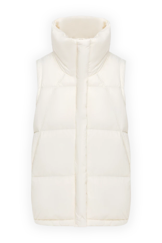 Women's white vest with high collar