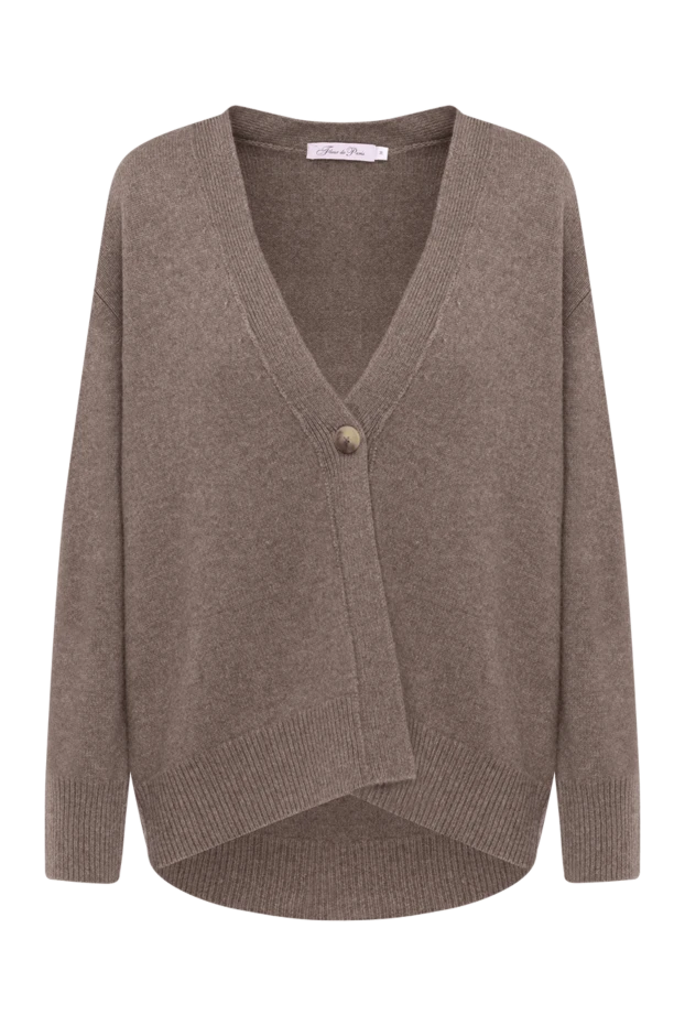 Brown cashmere cardigan for women