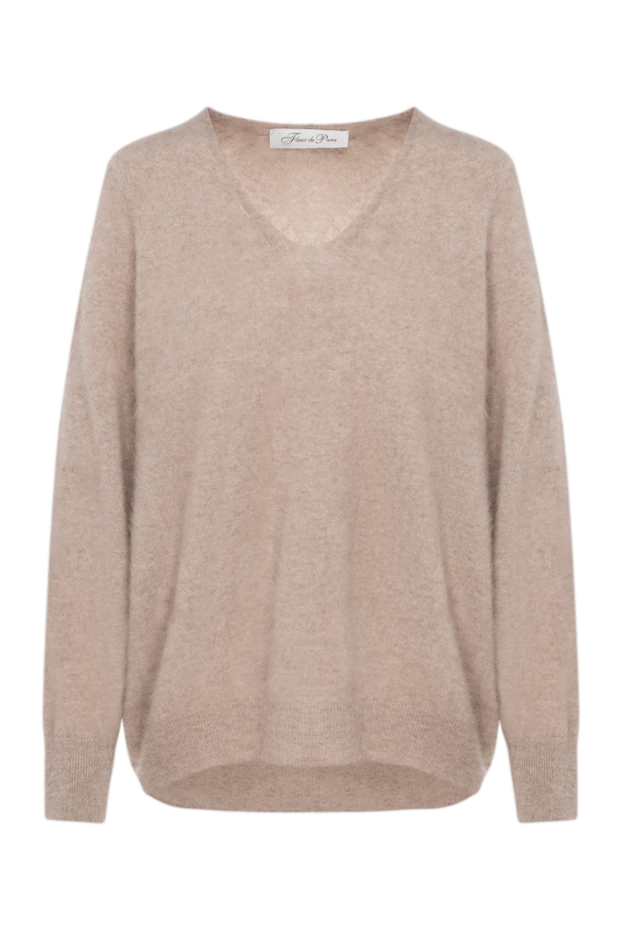 Brown cashmere V-neck jumper