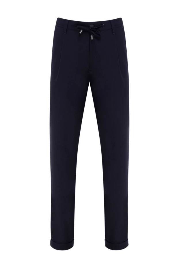 Men's blue trousers with drawstrings