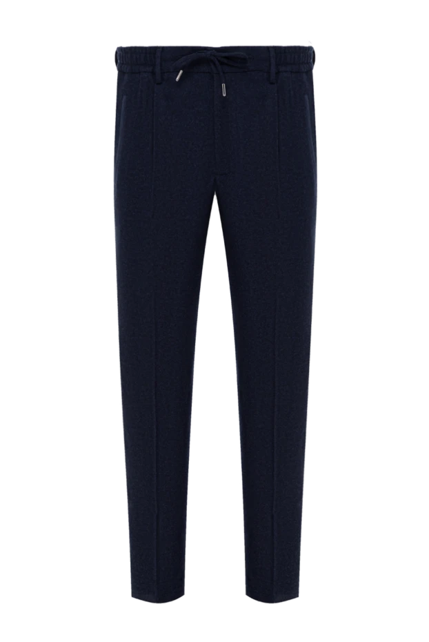 Cesare di Napoli men's blue wool trousers with pintucks 184830 - photo 1