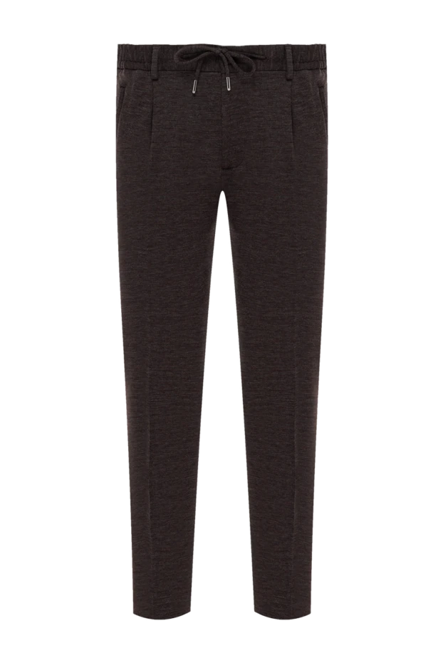 Men's gray wool trousers with pintucks